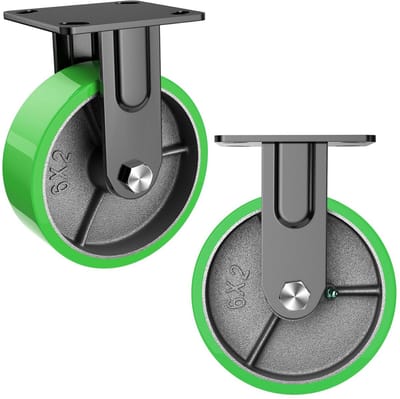 Zware Zwenkwielen 15CM Polyurethaan voor Platformwagen en Meubels - 900 kg Capaciteit (2 Stuks)