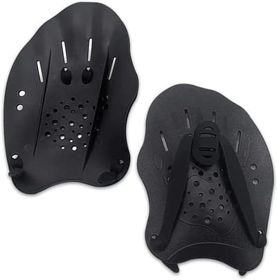 Zwemhandpaddles voor Training, Versterking van Bovenlichaam, Verstelbare Zwemhandschoenen voor Volwassenen en Kinderen, Zwart
