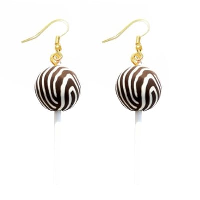Fako Bijoux® - Oorbellen - Lolly Op Een Stokje - 20x60mm - Luipaard
