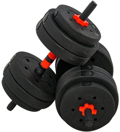 Wishdor - Halterset 2-In-1 - Verstelbaar - Voor Krachttraining Thuis - Metaal En Kunststof - Zwart - 25 Kg