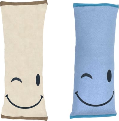 Combiset Beige en Blauw - Gordelhoes Kind - Gordelkussen - Gordel Beschermer - Autogordel beschermer - Slaapkussen Auto - Gordelhoes Auto - Nekkussen Kind - Gordelhoezen
