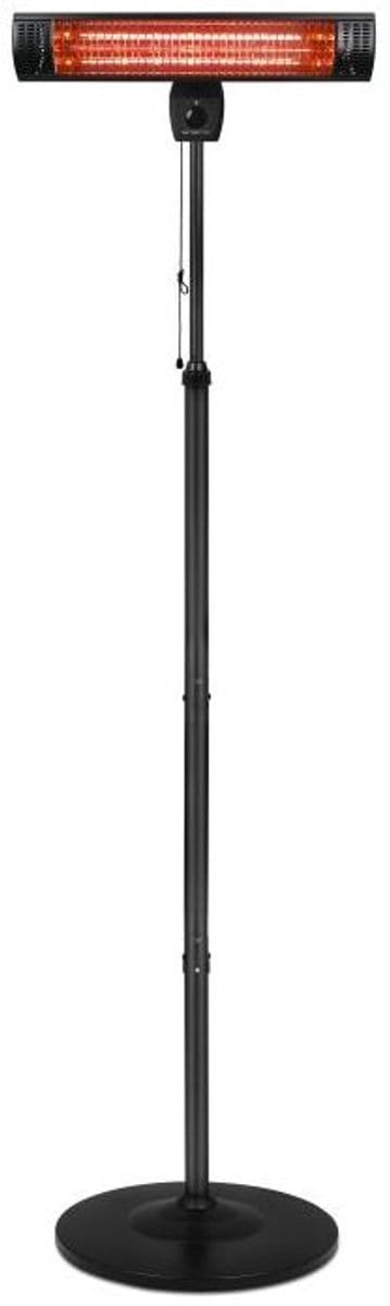 Emerio Terrasverwarmer – 2000W | Halogeenbuis | Spatwaterdicht (IP24) | Verstelbare Hoogte & Hoek