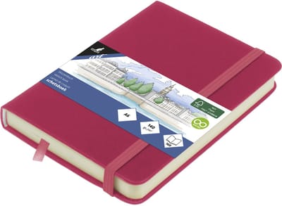 Kangaro schetsboek - A6 - ruby - met elastiek en lint