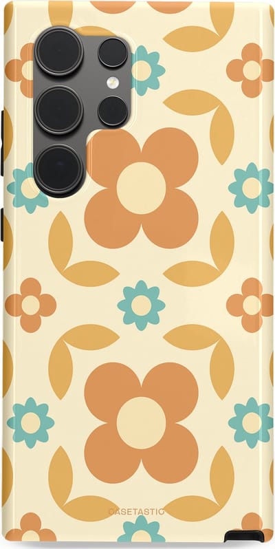 Casetastic hoesje geschikt voor Samsung Galaxy S24 Ultra - Dubbellaagse bescherming - Retro verlangen - Fashion Case - Crème Perzik Goud