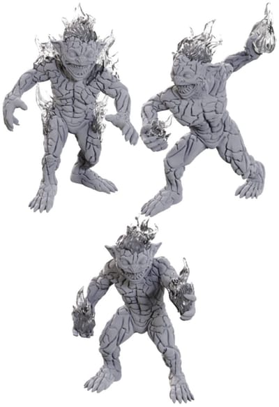 Wizkids D&D Nolzur's Marvelous Miniatures Unpainted Miniatures Magmins Miniature Gaming & Tabletop