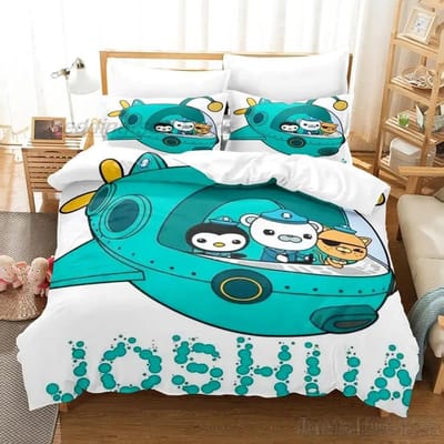 3D Print Anime Octonauts Kawaii Dekbedovertrek Set HD Dekbedovertrek voor Kinderen Beddengoed Sets Beddengoed Slaapkamer Decor Baby 120x150cm blue