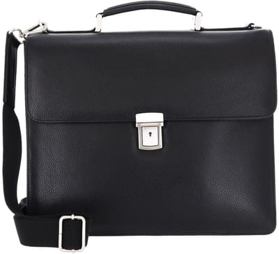 LEONHARD HEYDEN Leren aktetas business tas met laptopvak Berlin Aktenmappe 1 Fach 7341 Schwarz zwart