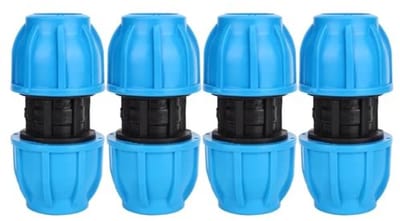Dailygoody - Waterleiding Connector - 25mm Aansluiting - Duurzaam en Betrouwbaar - Blauw - PE Plastic Fitting - Ideaal voor Waterleidingen - 4 Stuks