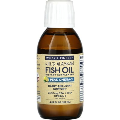 Wiley's Finest, Huile de Poisson Sauvage d'Alaska, Pic Oméga-3, Arôme Naturel de Citron, 2 300 mg, 4,23 fl oz (125ml)