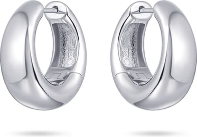 Gisser Jewels - Oorringen KC1038 - gerhodineerd sterling zilver - gepolijst - 20 mm