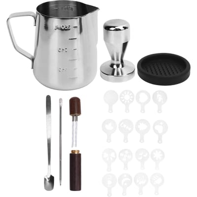 Koffie Zet Tamper Set Melk Opschuimkan Latte Art Pen Koffie Tamper Mat Naald Type Koffie white