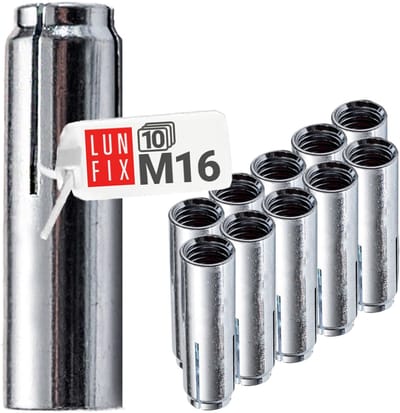 LUN FIX - M16 inslaganker + zware lastanker - 10-delige set - verzinkt