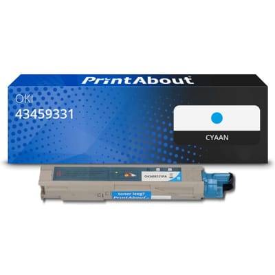 PrintAbout huismerk Toner 43459331 Cyaan Geschikt voor OKI