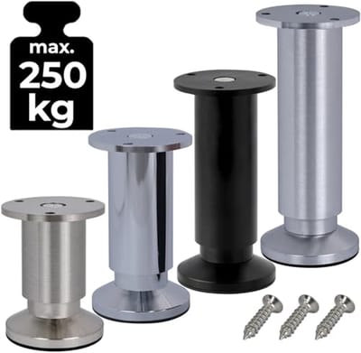 Verstelbare Meubelpoten 35 cm - Set van 4 - Hoogwaardig Aluminium - Tot 250 kg Belastbaar