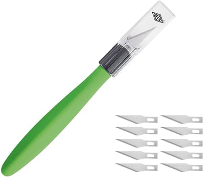 Cutter Comfortline Scalpel met Softgrip - Inclusief 15 Reservemessen en Beschermkap