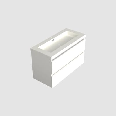 Dutchline Badmeubel Onderkast – Glans Wit – 100x46cm – 2 Lades – 1 Uitsparing