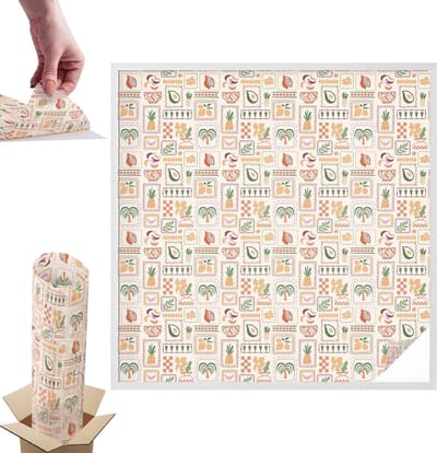 Tulup Raamfolie Anti inkijk - Folkloristische patronen Anti inkijk Raamfolie - 100x100 cm - Beige Raamfolie Tegen inkijk - Zelfklevende Anti inkijk Folie Glas in Lood - Voor de keuken, hal en woonkamer - Zonwerende Raamfolie Glas in Lood