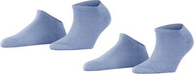 Esprit Uni 2-Pack kort eenkleurig katoen multipack sneakersokken enkelsokken dames blauw - maat 35-38