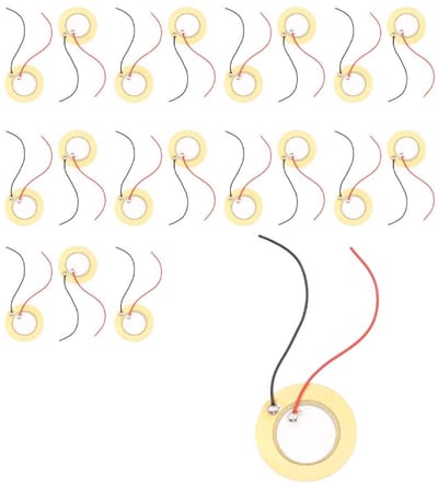 Dailygoods- Piezo Element 20 Stuks - Akoestische Pickup - Sensor - Temperatuurbestendig - Hoogwaardig Messing - Eenvoudig te Installeren
