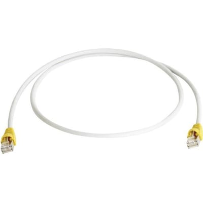 Telegärtner RJ45 (cross) Netwerkkabel Aansluitkabel CAT 6A S/FTP 2.00 m Grijs Vlambestendig, Snagless