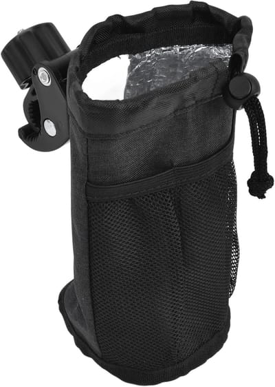 Kinderwagen Organizer - Tas Bekerhouder - Dagelijkse Uitstapjes - Gemakkelijke Toegang - 19 x 14 cm - Zwart