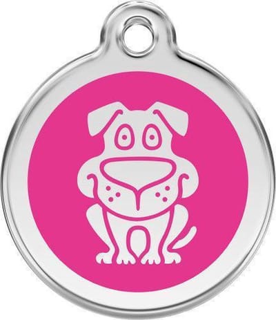 Red Dingo Hondenpenning 38 mm hond hard roze