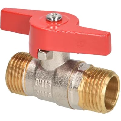 Sanivesk Kogelkraan Met Vlinder Greep Messing Vernikkeld 1/2" Buitendraad X 1/2" Buitendraad