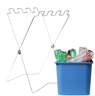 Afvalemmer, opvouwbare metalen standaard voor de tuin, voor afval, lichte organizer voor keukenafval, balkon, tuin