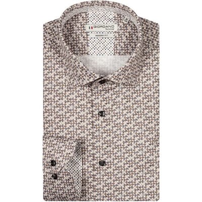 Giordano Overhemd Maggiore Allover Mini Paisley Donker Bruin / male