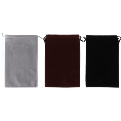 3 Stuks Flocking Doek Trekkoord Zakje Stofdichte Opbergtas voor Sieraden Cadeau Snoepjes Telefoon