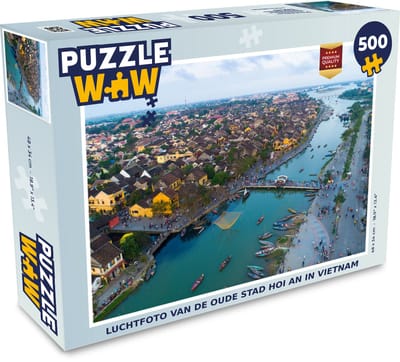 Puzzel Luchtfoto van de oude stad Hoi An in Vietnam - Legpuzzel - Puzzel 500 stukjes