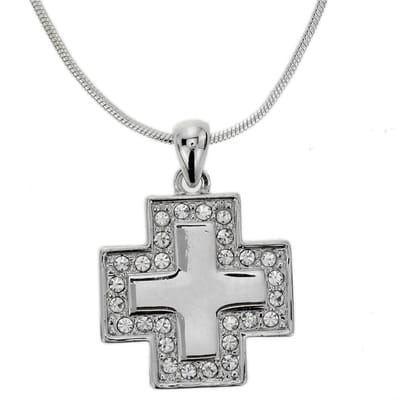 Behave - Zilverkleur ketting met kruis hanger - Tijdloze spirit look