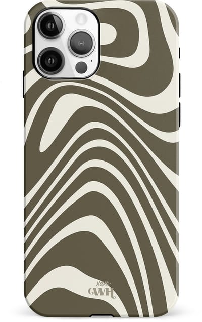 xoxo Wildhearts Boogie Wonderland Green - Double Layer - Hard case geschikt voor iPhone 11 Pro Max hoesje - Golven print hoesje groen - Beschermhoes shockproof case geschikt voor iPhone 11 Pro Max hoesje - Hoesje met golven print groen