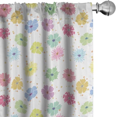 ABAKUHAUS Bloemen Gordijnen – 2x75x245 cm – Veelkleurig, Halfverduisterend