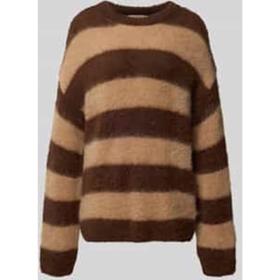 Relaxed fit gebreide pullover met mix van wol en mohair