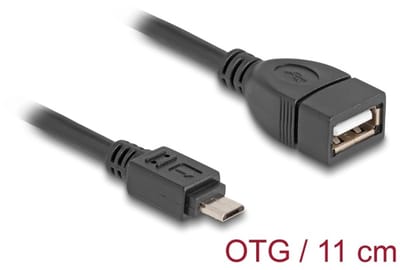 Delock USB 2.0 OTG Cable Type Micro-B male to Type-A female 11 cm