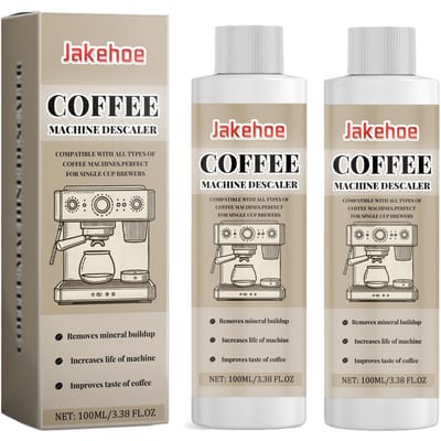 Jakehoe 100 ml Koffiezetapparaat Reiniger Ontkalker Oplossing Voor Espresso Druppelapparaten Verwijdert Mineraalafzettingen Koffieoliën Voedselveilig 2PCS