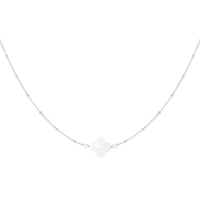 Yehwang Ketting Zeeschelp Klaver zilver