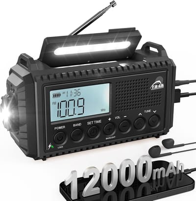Opwindbare radio – Noodradio – Dynamo radio – Handcrank radio – Camping – Outdoor – Noodsituaties – Reizen – Survival