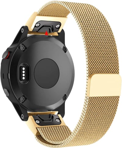 KELERINO. Milanees bandje geschikt voor Garmin Fenix 3 (HR) / 5X (Plus) / 6X Pro / Sapphire - Goud