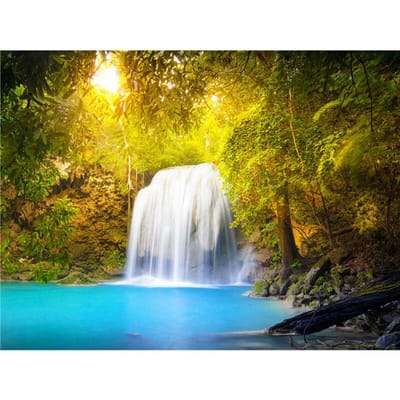 5D Diamond Painting Waterval volledige ronde diamant borduurwerk kruissteek 20X30CM yellow