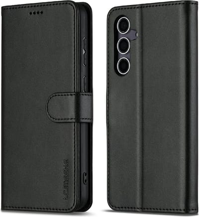 LC.IMEEKE Hoesje - Geschikt voor Samsung Galaxy S25 Hoesje - LC.IMEEKE Luxe Book Case - Zwart