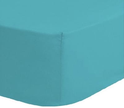 Premium hoeslaken-jersey-100% katoen -stretch-Lits-jumeaux-180x200+30cm -geschikt voor boxspring- Turquoise
