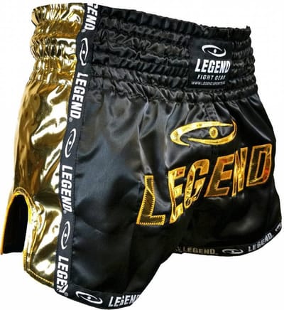 Kickboks Broekje Kids/Volwassenen Golden Star Satijn 8-11 jaar