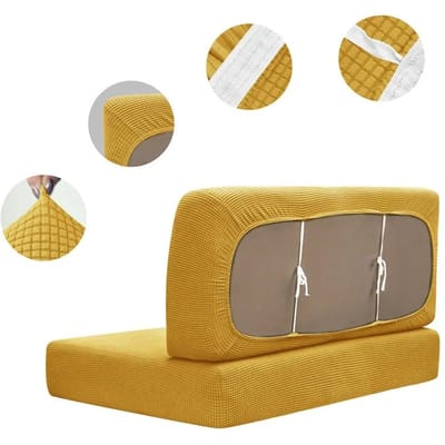 RV Eethoek Kussenhoezen Jacquard Stretch RV Eethoek Stoelhoezen Wasbare Loveseat Slipcovers voor RV Camper Auto Bankzitten 1 Set orange