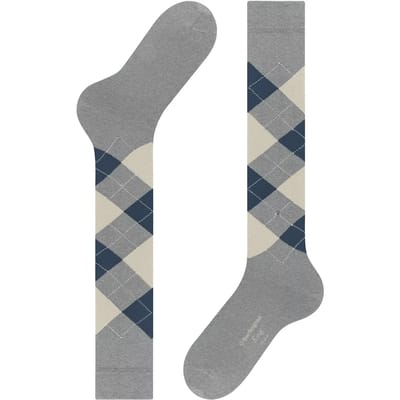 Burlington King lang gedessineerd katoen kniekousen heren grijs - maat 40-46