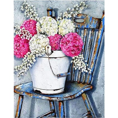 diy ronde diamant schilderij aankomst bloem 5D diamant borduurwerk 20X30CM pink