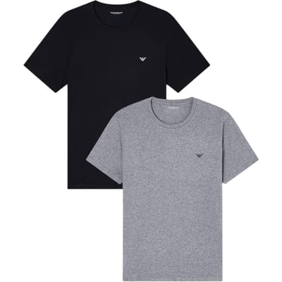 Emporio Armani T-shirt de Sport à Col Rond et Manches Courtes Lot de Deux Hauts pour Homme EM000391-AF10776-MC028 S gray