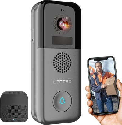 Slimme Draadloze Deurbel met Camera – WiFi Deurbel met Bewegingsmelder, Nachtzicht en 2-weg Audio