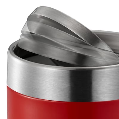 EKO - Fandy Tafelafvalbak 1,5 liter - Steel Stainless steel - rood, mat RVS - Prullenbak